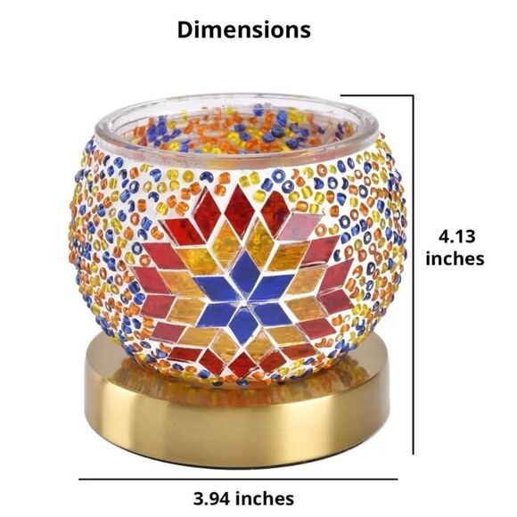 Blue Star Turkish Mosaic Glass Table Lamp (Bulb Type E12) New - Picture 5 of 5